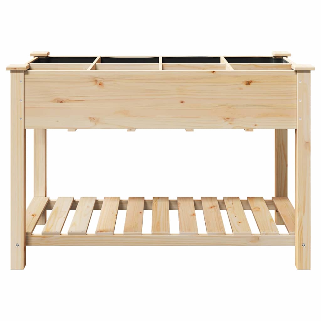 vidaXL Γλάστρα Κήπου Μπεζ 115 x 59 x 76.5 εκ Στερεό ξύλο έλατου