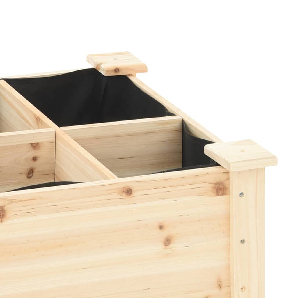 vidaXL Γλάστρα Κήπου Μπεζ 161.5 x 45 x 76.5 εκ. Στερεό ξύλο έλατου