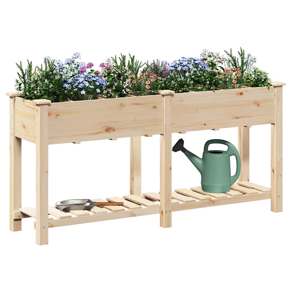 vidaXL Γλάστρα Κήπου Μπεζ 161.5 x 45 x 76.5 εκ. Στερεό ξύλο έλατου