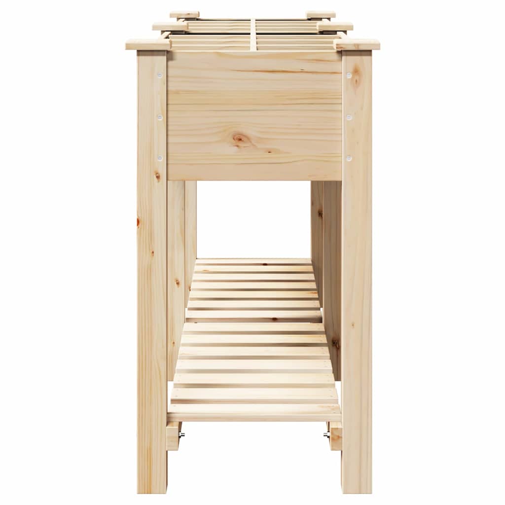 vidaXL Γλάστρα Κήπου Μπεζ 161.5 x 45 x 76.5 εκ. Στερεό ξύλο έλατου