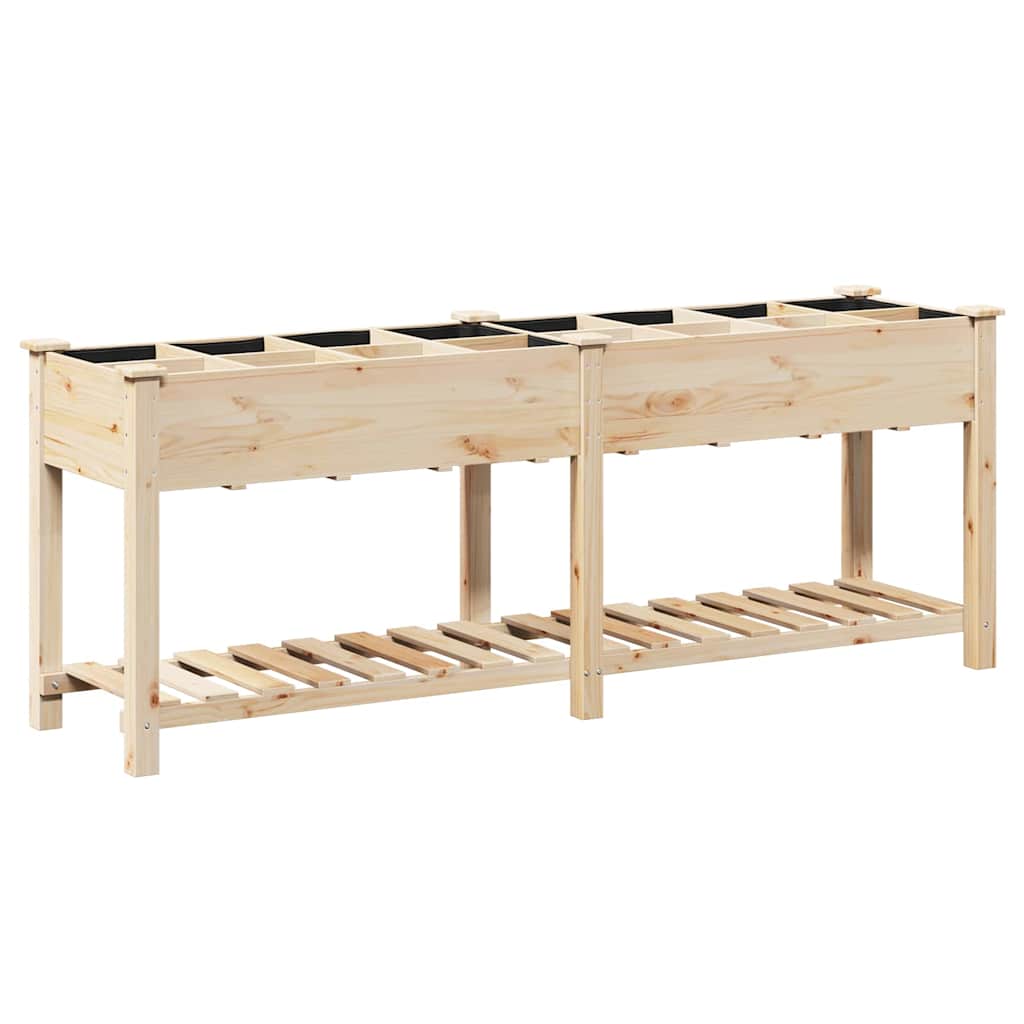 vidaXL Γλάστρα Κήπου Μπεζ 203.5 x 53 x 76.5 εκ Στερεό ξύλο έλατου