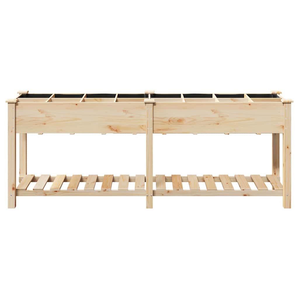 vidaXL Γλάστρα Κήπου Μπεζ 203.5 x 53 x 76.5 εκ Στερεό ξύλο έλατου