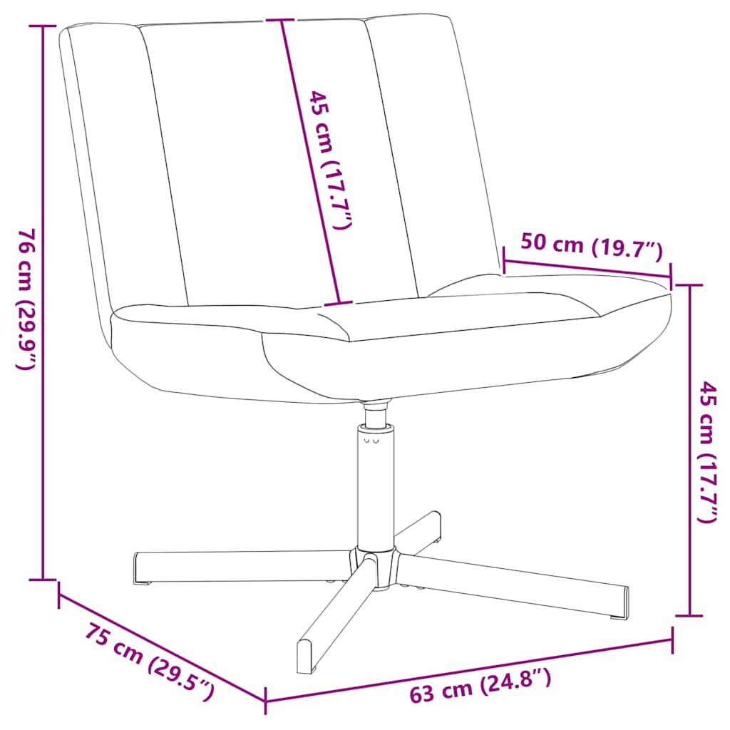 vidaXL Περιστρεφόμενη καρέκλα Κρεμ 63 x 75 x 76 εκ Δέρμα Πρόβατου