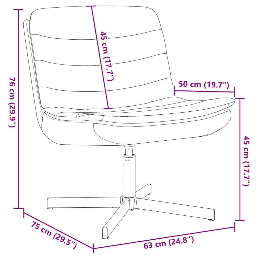 vidaXL Περιστρεφόμενη καρέκλα Σκίουρος Γκρί 63 x 75 x 76 εκ ύφασμα