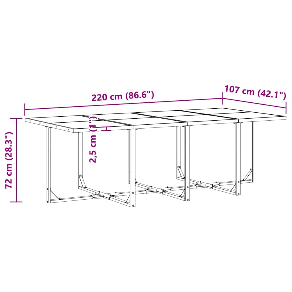 σετ τραπεζαρίας κήπου 12 τεμαχίων vidaXL με μαξιλάρια από ατσάλι και τεξτιλέν