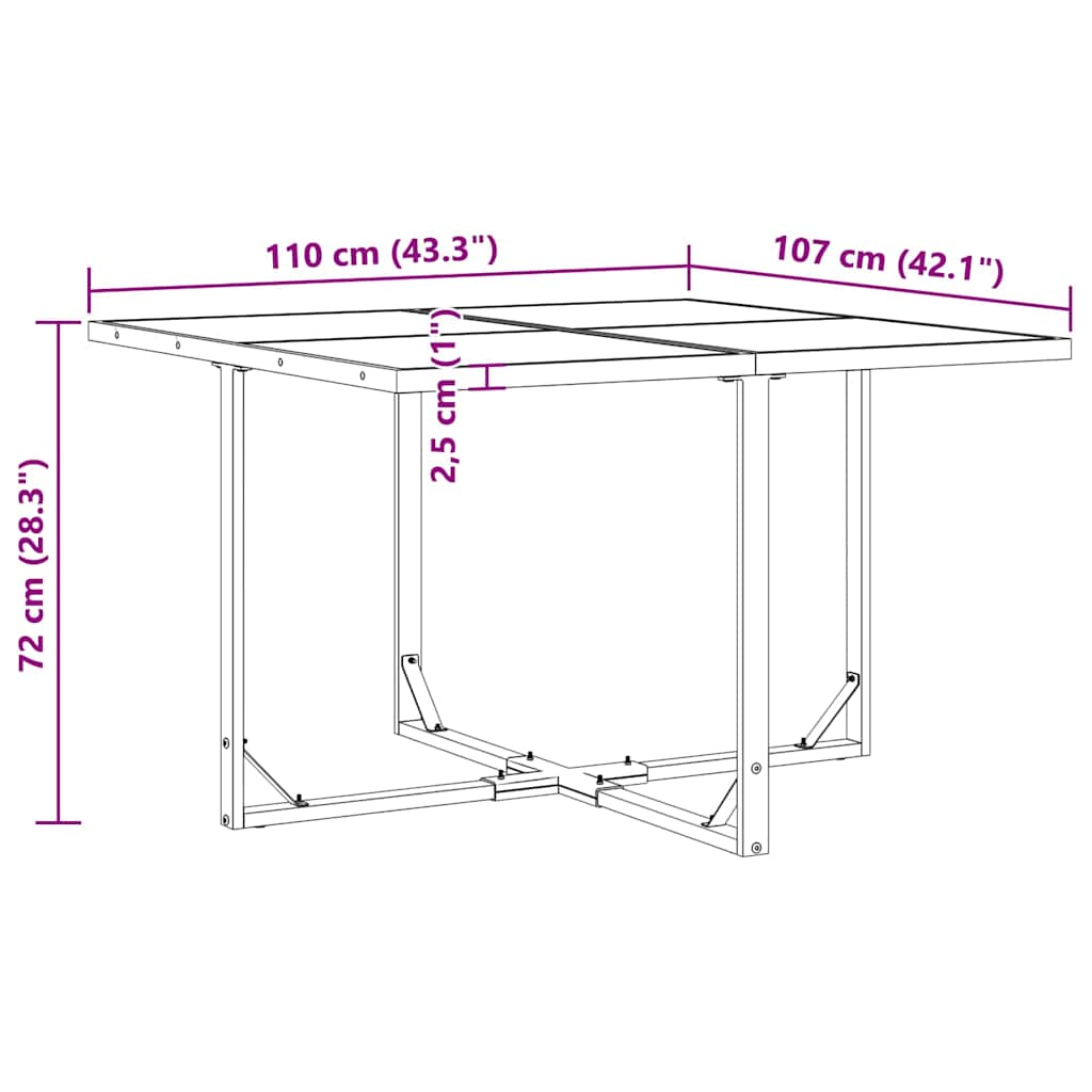 Σέτ Γευμάτων Κήπου με 10 Τεμάχια και Μαξιλάρια από Χάλυβα και Τεξτιλένιο