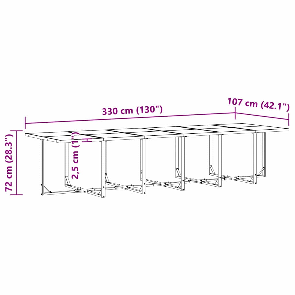 vidaXL Σέτ φαγητού για κήπο 17 pcs Μαύρο Ατσάλι
