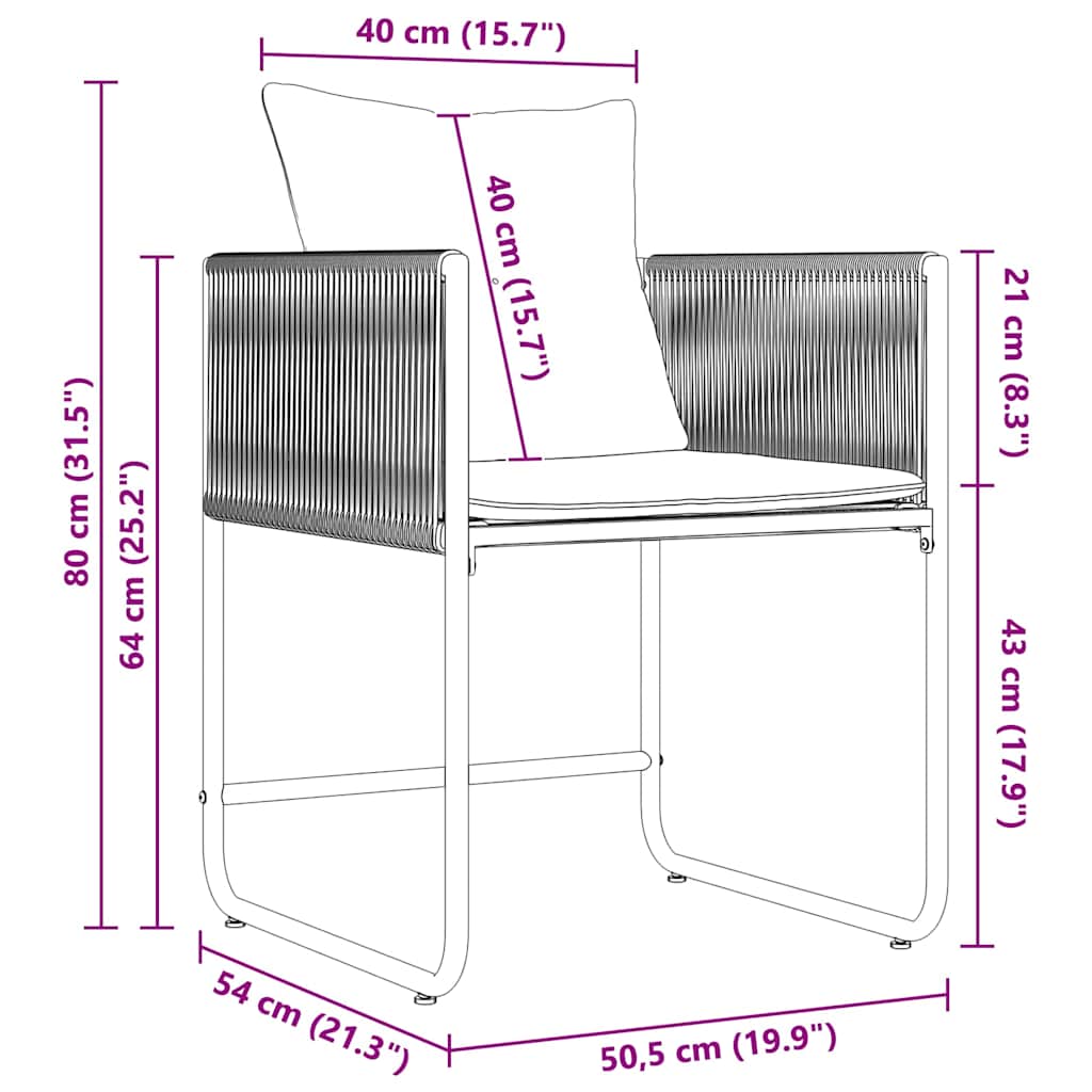 vidaXL Σέτ φαγητού για κήπο 5 pcs Μαύρο Ατσάλι