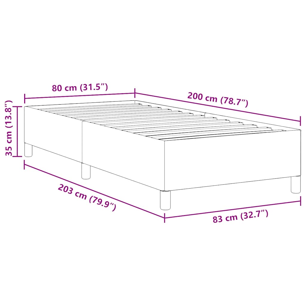 vidaXL Σκελετός Κρεβατιού Ανοιχτό γκρι 80 x 200 cm Βελούδο