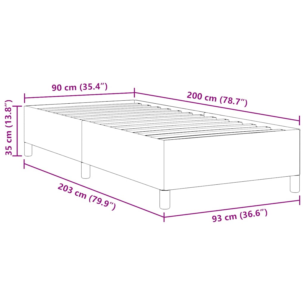 vidaXL Κρεβάτι με ελατήρια Ανοιχτό γκρι 90 x 200 cm
