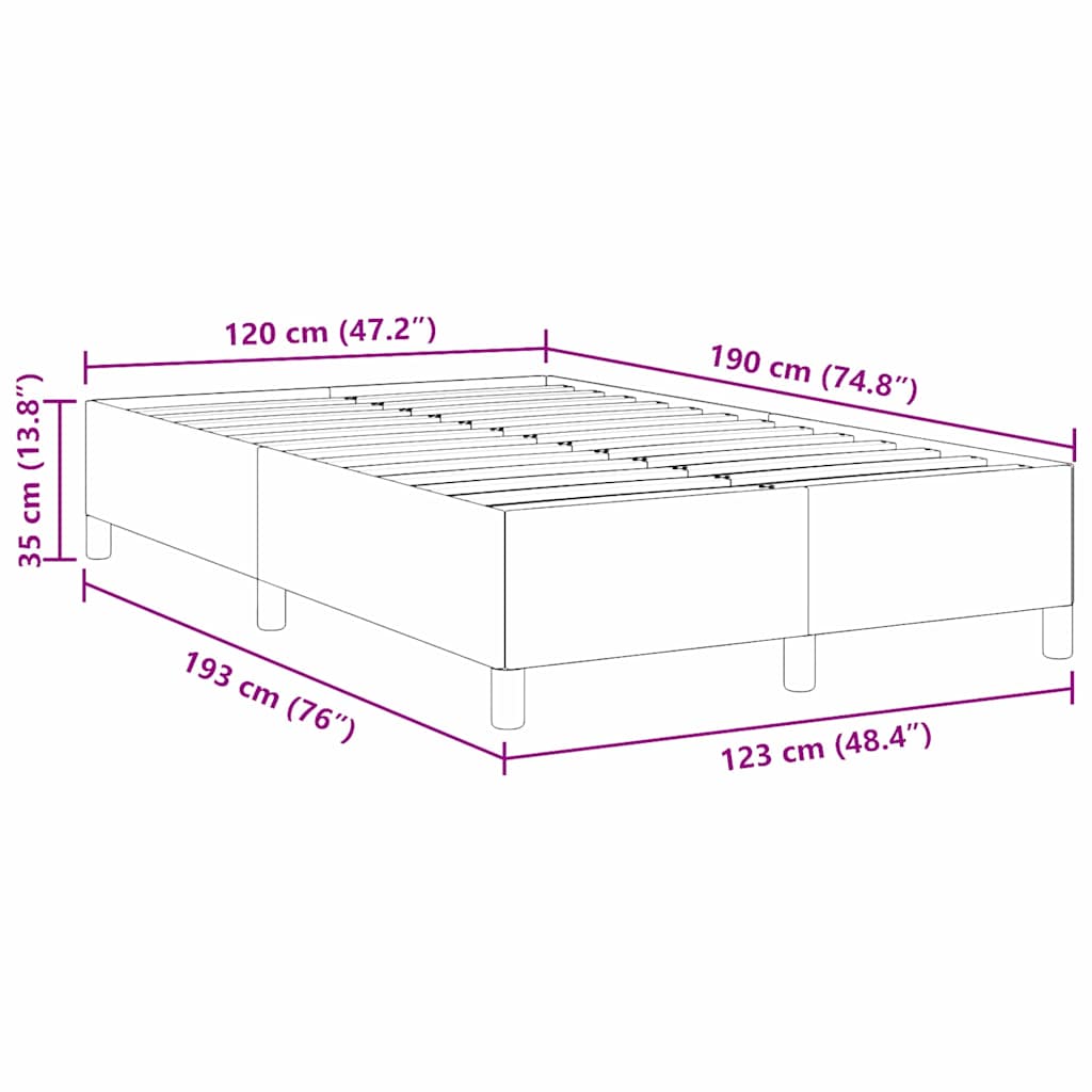 vidaXL Κρεβάτι με ελατήρια Κρεμ 120 x 190 cm Υφασμάτινο Κορντουρά