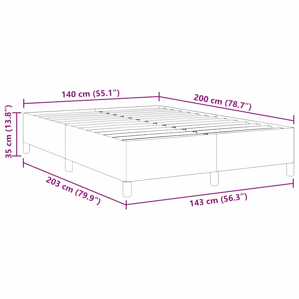 vidaXL Κρεβάτι με ελατήρια Κρεμ 140 x 200 cm Υφασμάτινο Κορντουρά