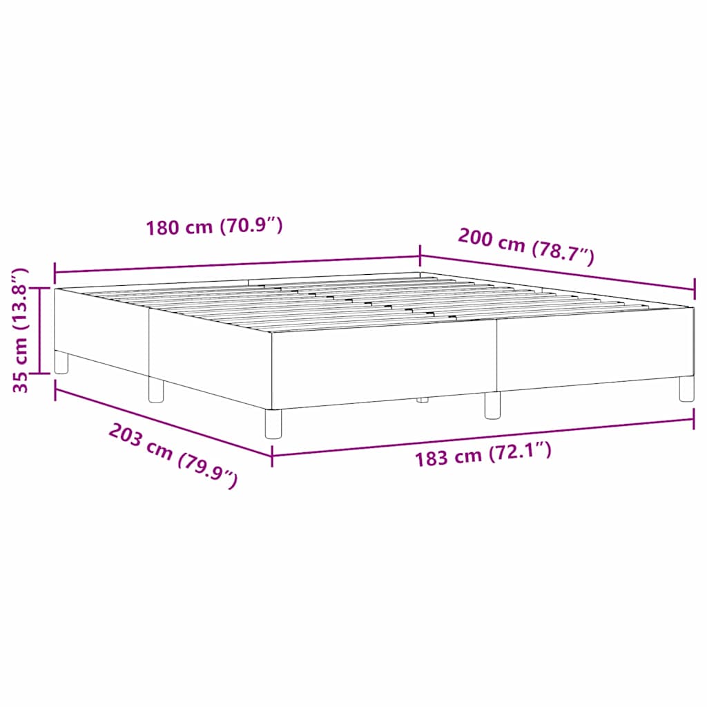 vidaXL Κρεβάτι με ελατήρια Μπλε 180 x 200 cm Υφασμάτινο Κορντουρά