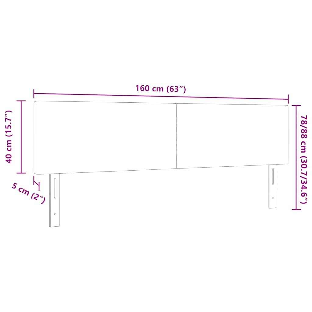 vidaXL Κεφαλάρι Σκούρο Γκρι 160 cm Υφασμάτινο Κορντουρά