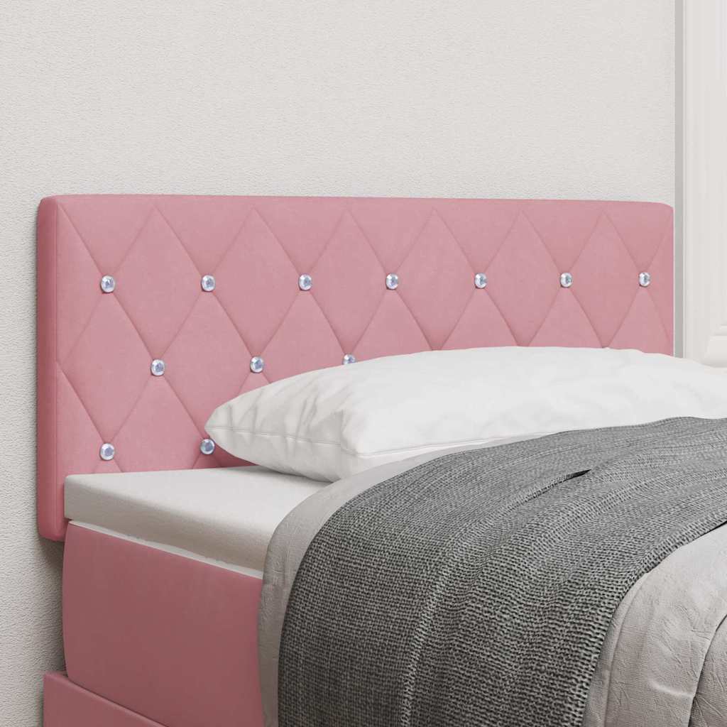 vidaXL Βελούδινο Κεφαλάρι Argyle με κεφαλάρι Ροζ 90 cm Βελούδο
