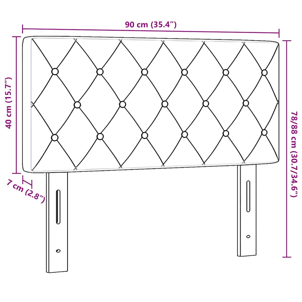 vidaXL Βελούδινο Κεφαλάρι Argyle με κεφαλάρι Ροζ 90 cm Βελούδο