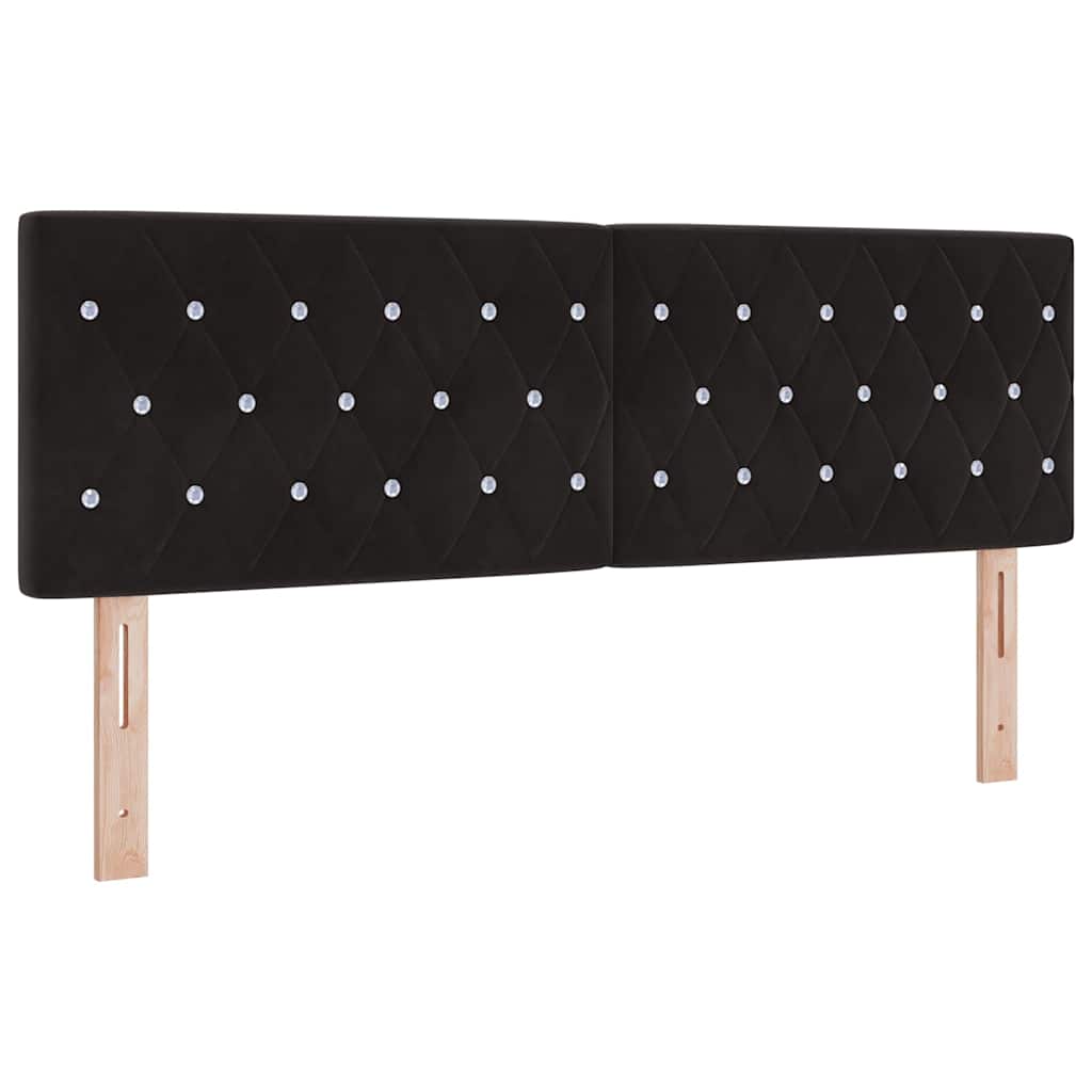vidaXL Βελούδινο Κεφαλάρι Argyle με κεφαλάρι Μαύρο 140 cm Βελούδο