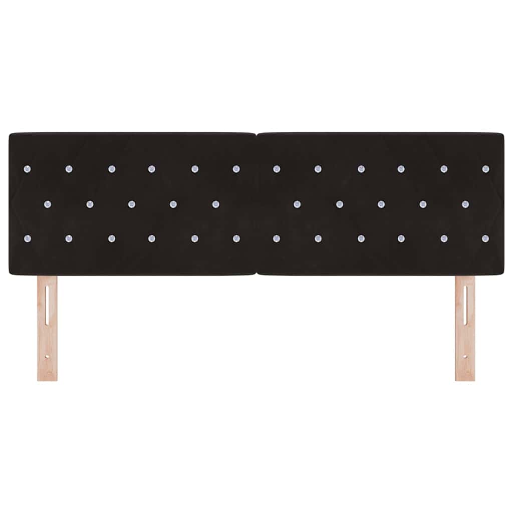 vidaXL Βελούδινο Κεφαλάρι Argyle με κεφαλάρι Μαύρο 140 cm Βελούδο