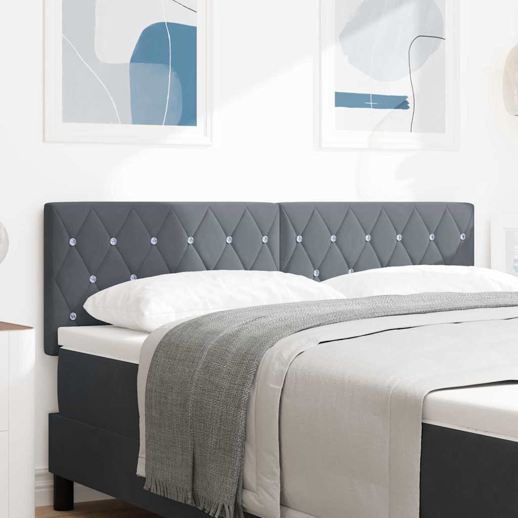 vidaXL Βελούδινο Κεφαλάρι Argyle Σκούρο Γκρι 160 cm Βελούδο