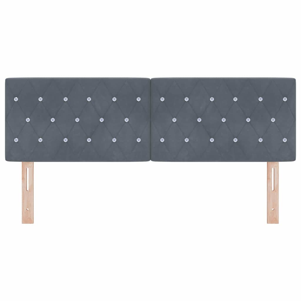 vidaXL Βελούδινο Κεφαλάρι Argyle Σκούρο Γκρι 160 cm Βελούδο