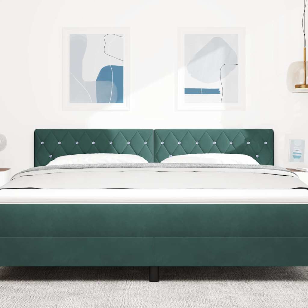 vidaXL Βελούδινο Κεφαλάρι Argyle Σκούρο πράσινο 180 cm Βελούδο