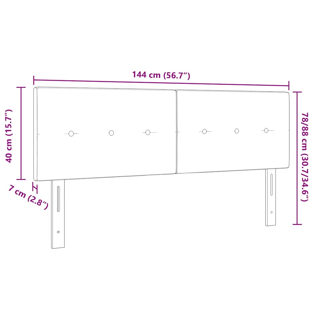 vidaXL Κεφαλάρι με κεφαλάρι Μαύρο 140 cm ύφασμα