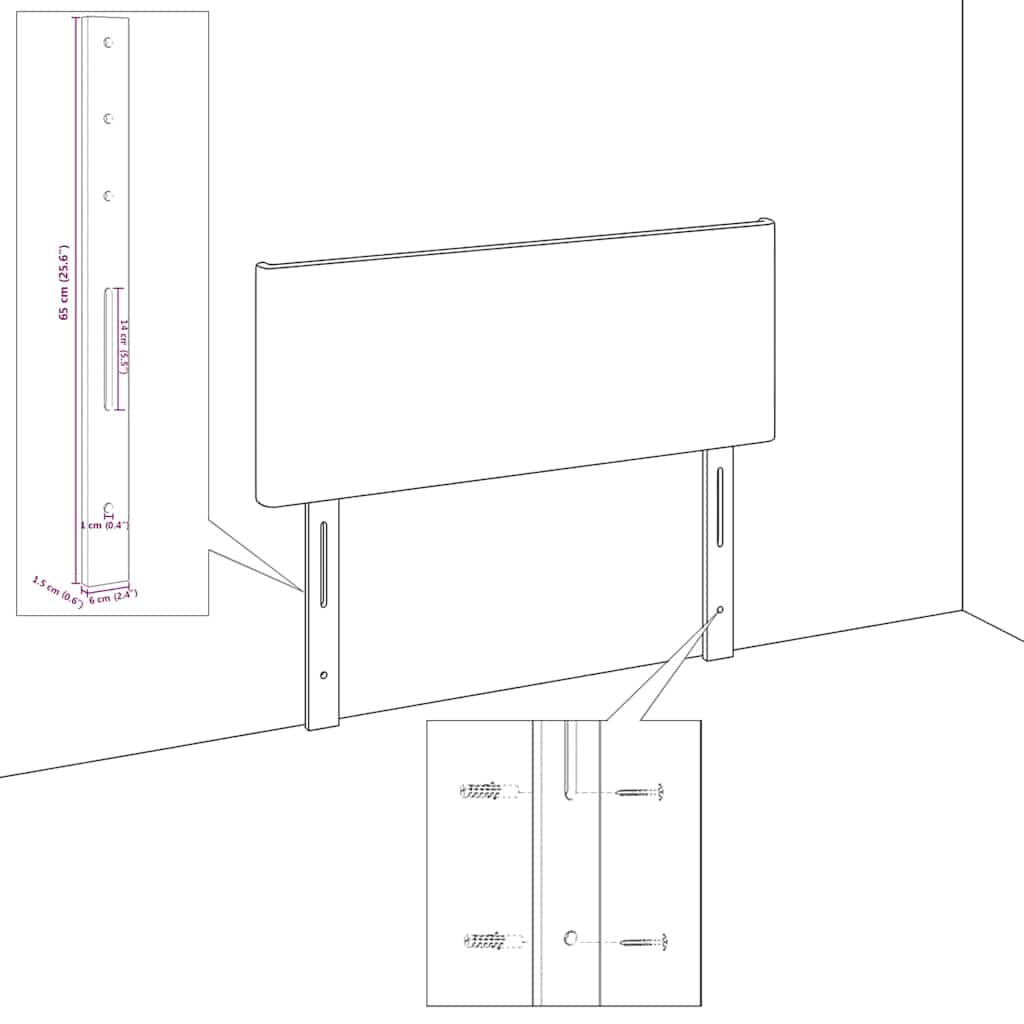 vidaXL Κεφαλάρι με κεφαλάρι Μαύρο 140 cm ύφασμα
