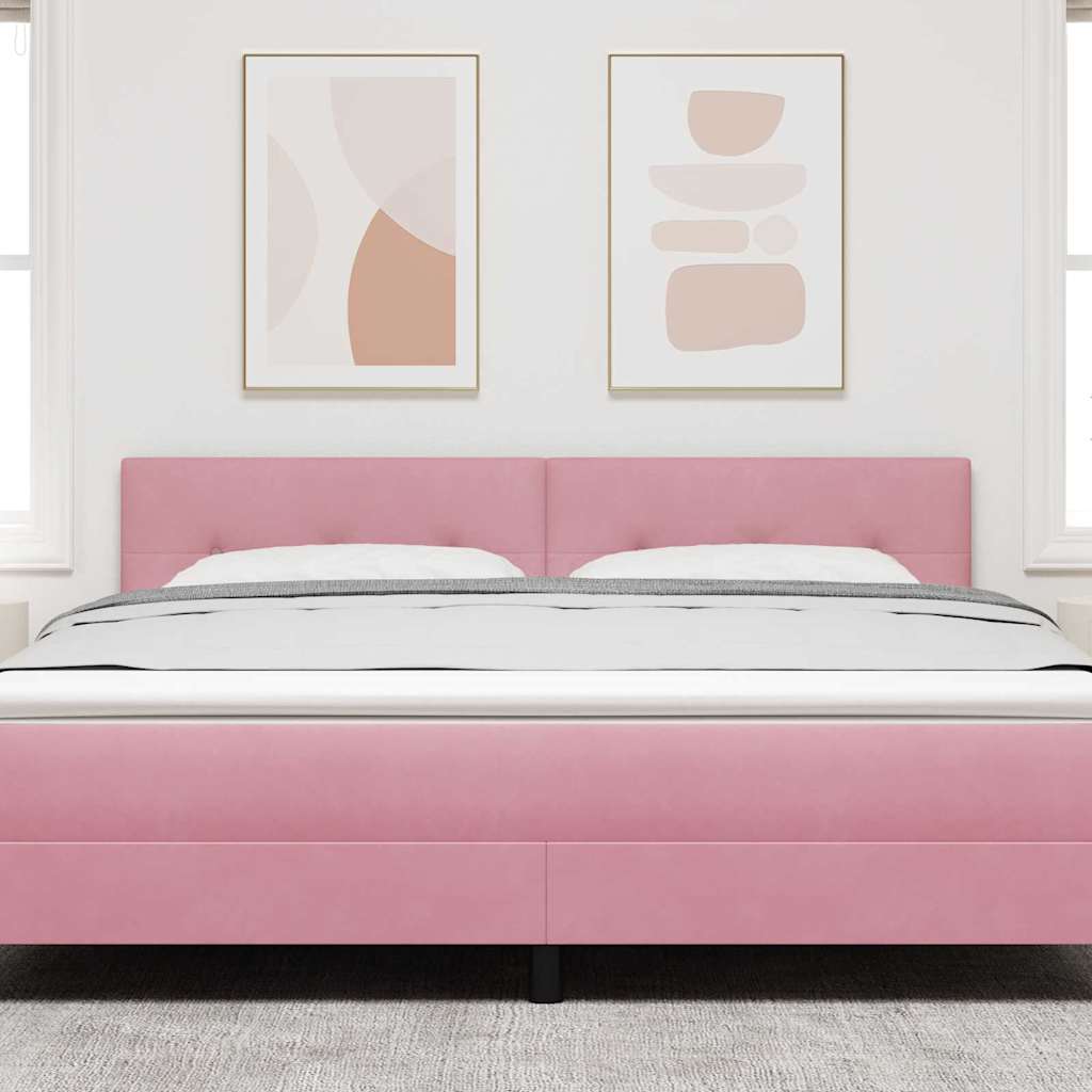 vidaXL Κεφαλάρι Επιτοίχιο με κεφαλάρι Ροζ 180 cm Βελούδο