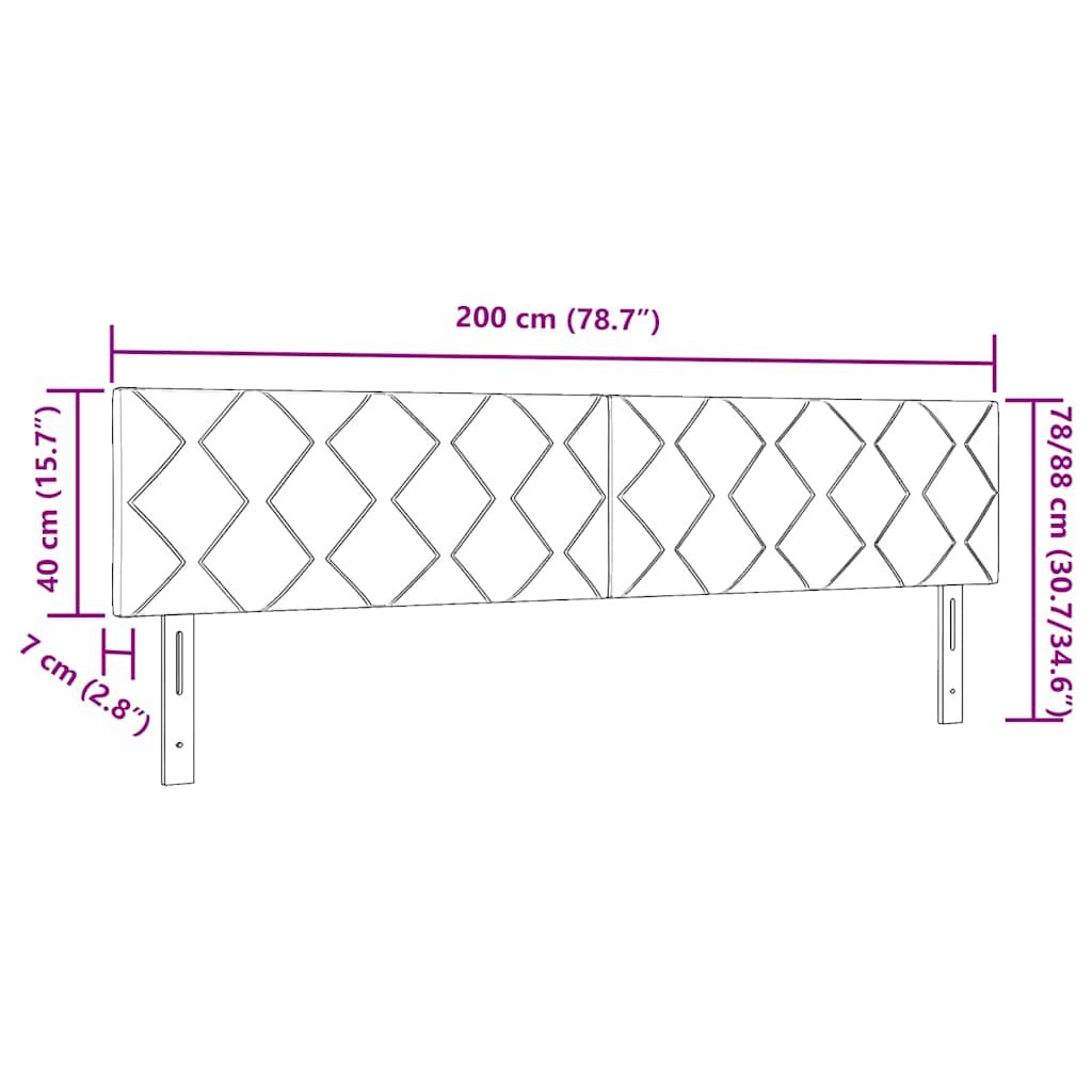 vidaXL Υφασμάτινο Κεφαλάρι Geometric με κεφαλάρι Μαύρο 200 cm ύφασμα