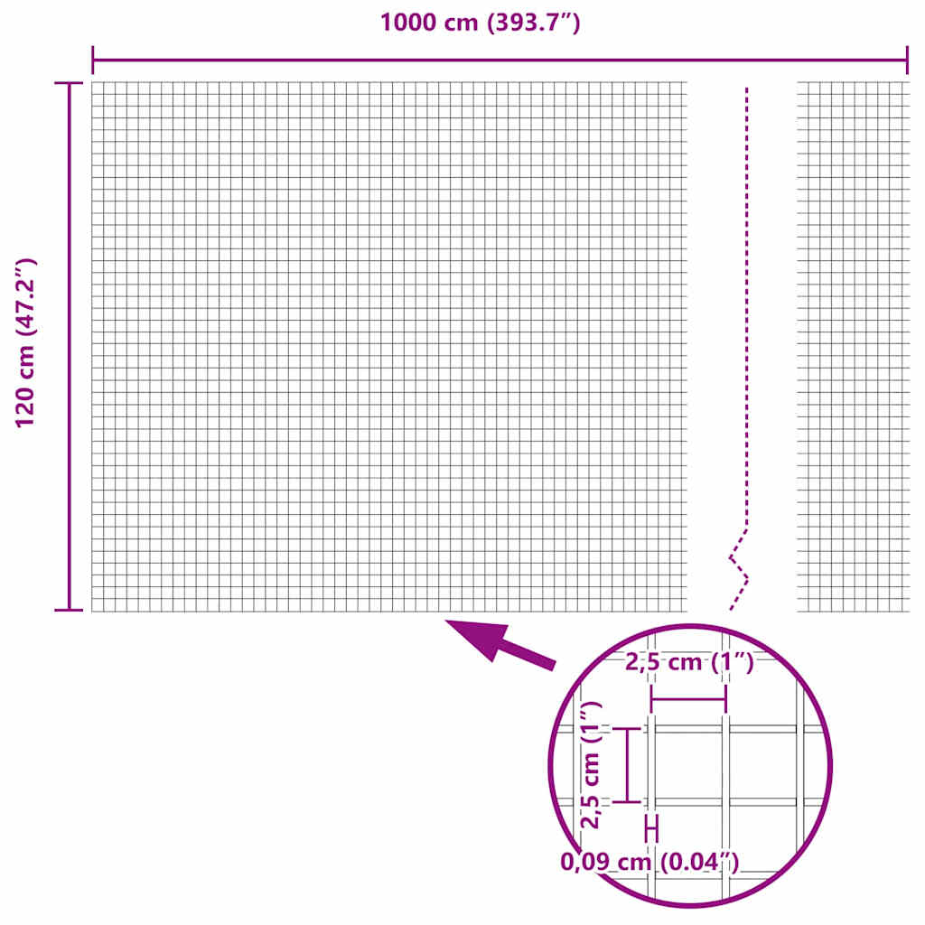 vidaXL Συγκολλητός φράχτης από σύρμα 1000 x 120 εκ Γκρι