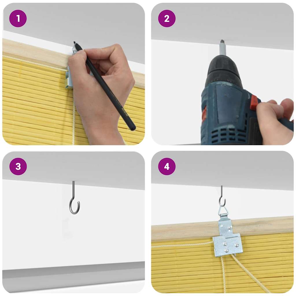 vidaXL Ρολά και Σκίες Παραθύρων Άλλο Κίτρινο Μπαμπού