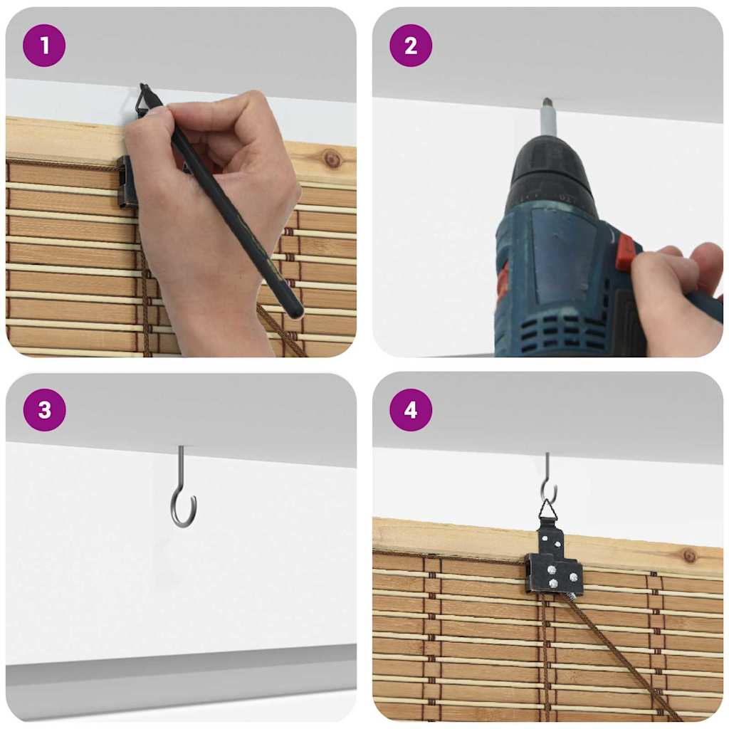 vidaXL Ρόλερ Άλλο Ανοιχτό καφέ 120 x 220 cm Μπαμπού