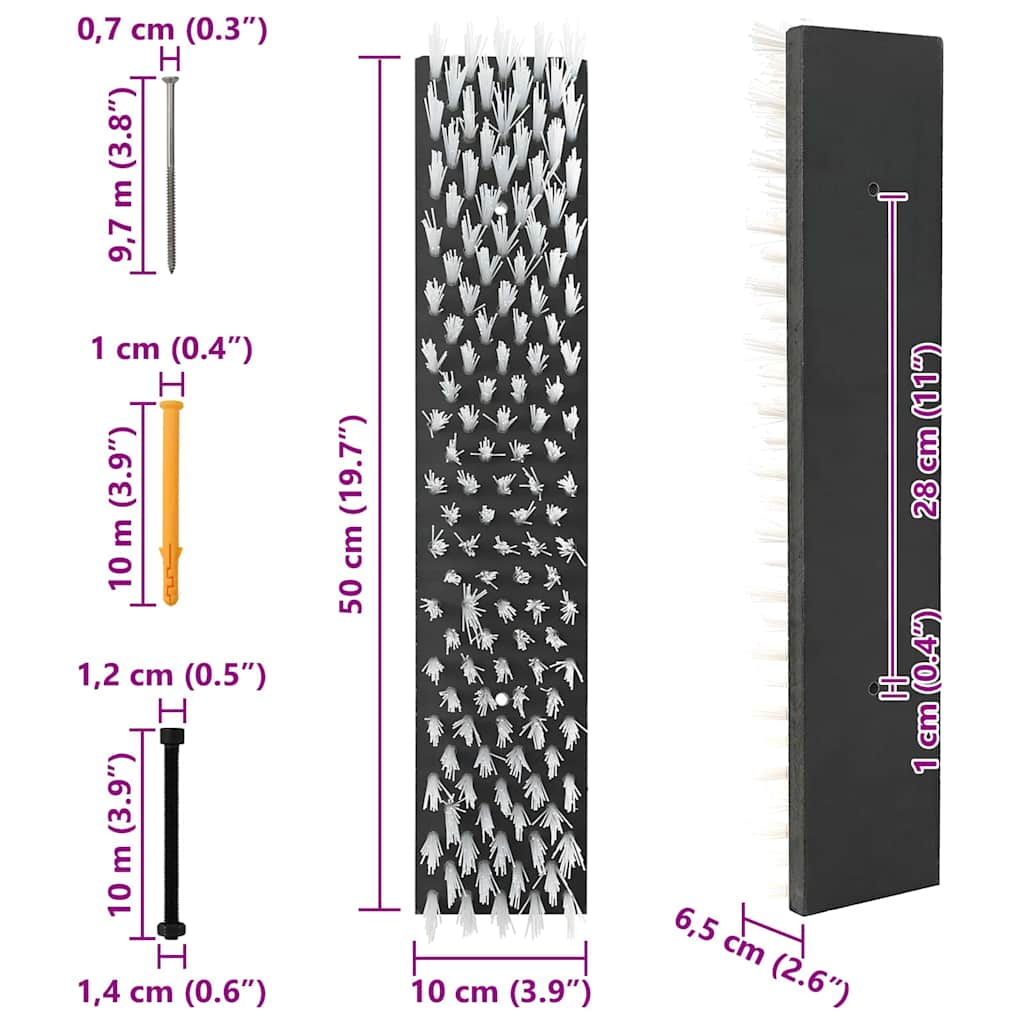 vidaXL Βούρτσες ζώων Τοίχου 50x10x6.5 εκ
