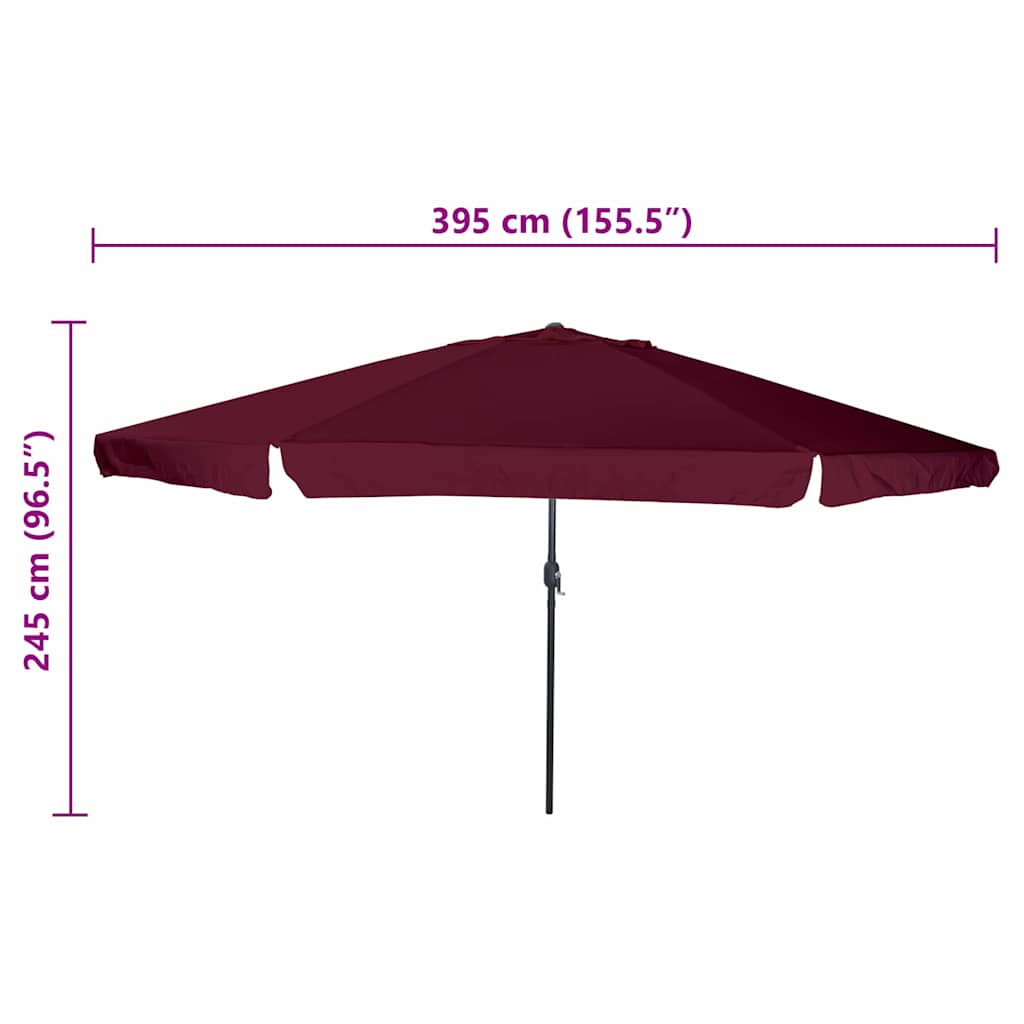 vidaXL Ομπρέλα Κήπου ø395x245 cm Μπορντό