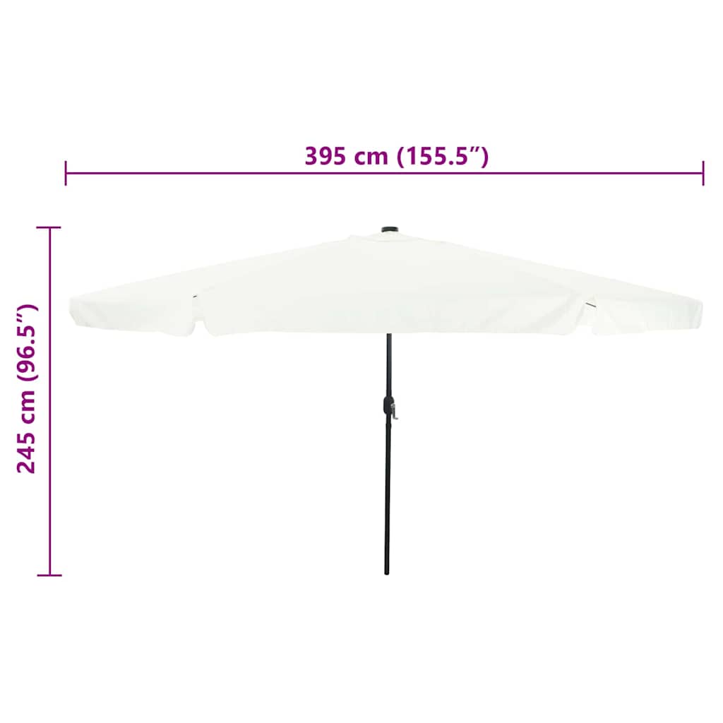 vidaXL Ομπρέλα Κήπου με LED Φώτα ø395x245 εκ. Σαμπανί