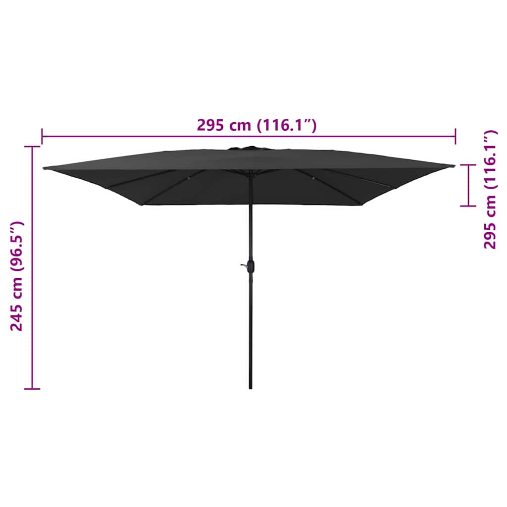 vidaXL Ομπρέλα Κήπου Ανθρακί 295 x 295 x 245 εκ