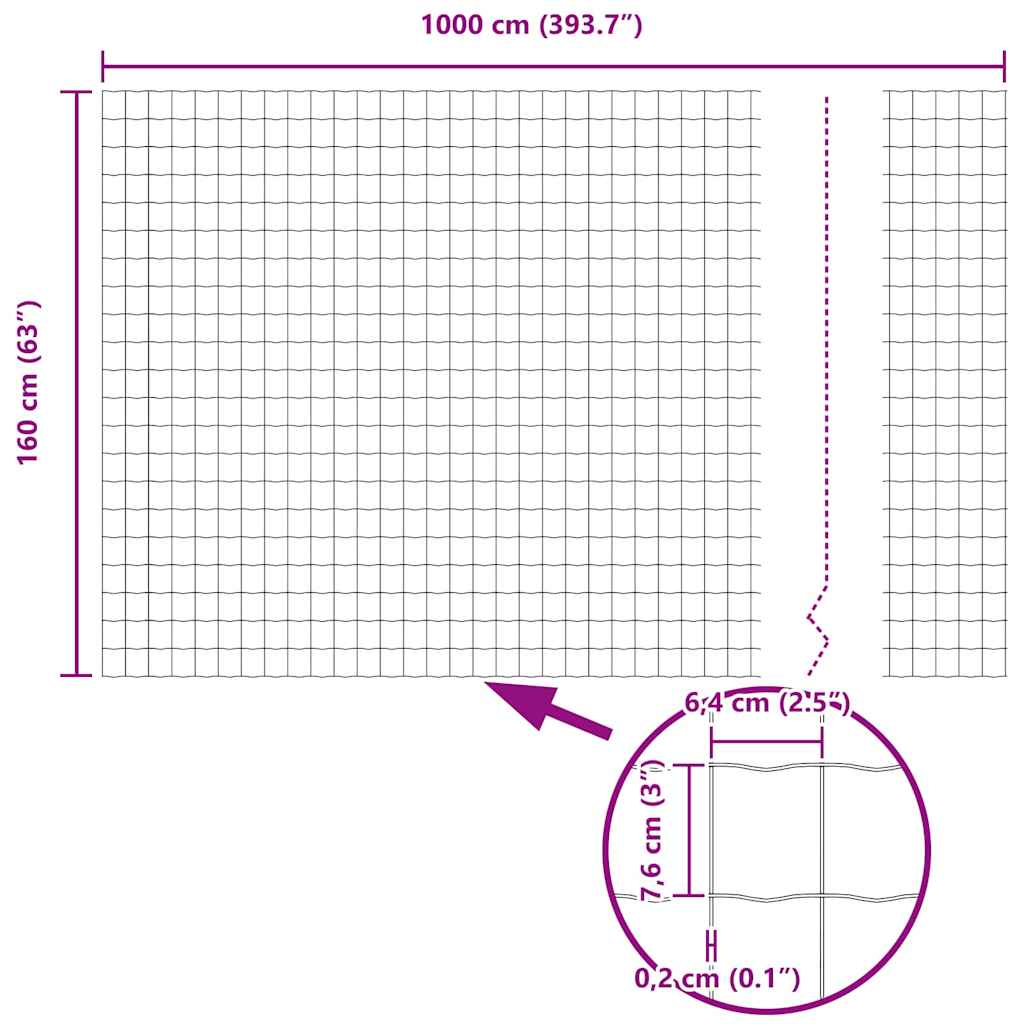 vidaXL Ευρωπαϊκός Γκρίζος Φράχτης 1,6 x 10 m Σίδηρος