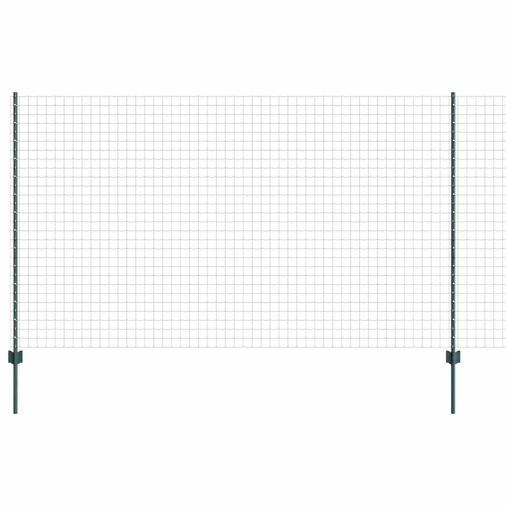 vidaXL Ευρωπαϊκό Φράγμα με 5 U Posts Πράσινο 1.4x10 μ Ατσάλι
