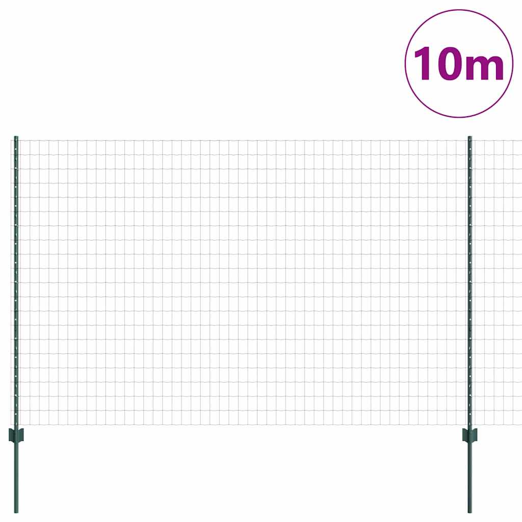 vidaXL Ευρωπαϊκός Φράχτης με 5 Πόστ U Πράσινος 1.6x10 μ Στεαίου