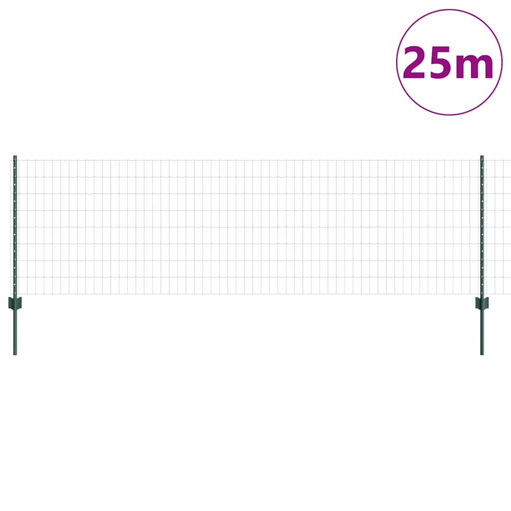 vidaXL Ευρωπαικό Φράκτη με 11 Αρμούς Πράσινος 0,8x25 μ Χάλυβας
