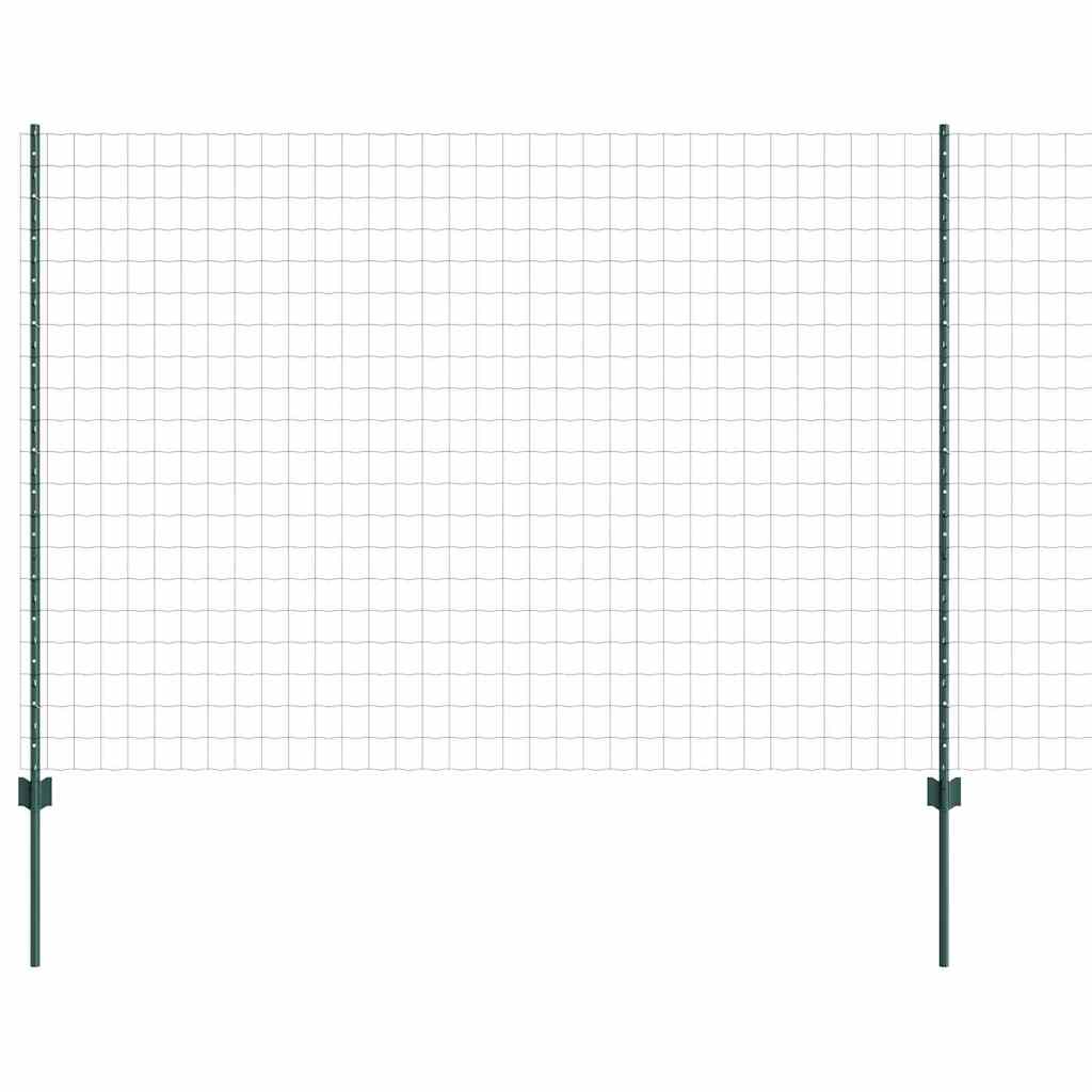 vidaXL Ευρωπαϊκός Φράκτης με 5 Καπάκια Πράσινο 1,6x10 μ Ατσάλι