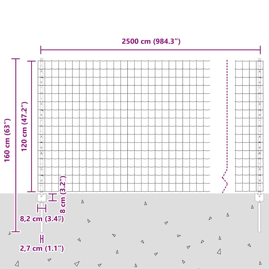 vidaXL σετ φράκτη Σετ 2 Πράσινο Πολυαιθυλένιο 25 x 1.2 m Ανθεκτικός