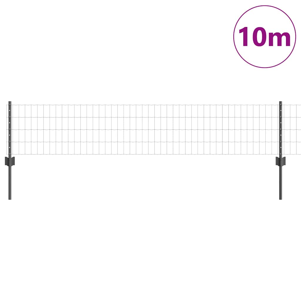 vidaXL Ευρωπαϊκός Φράκτης με 5 Πόλους Γκρι 0,4x10 μ Μέταλλο