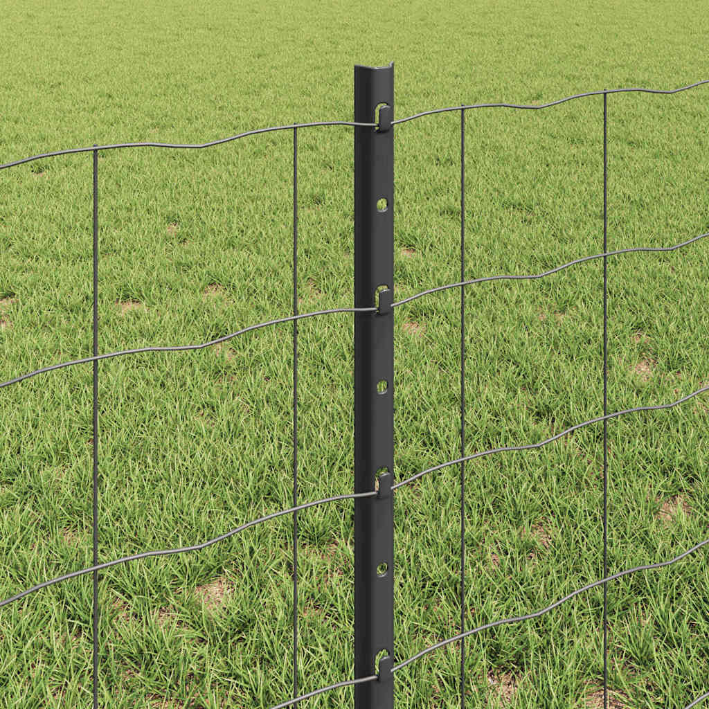 vidaXL Φράχτης Euro με 5 Γαλβανισμένες Κολώνες Γκρι 0.6x10 μ