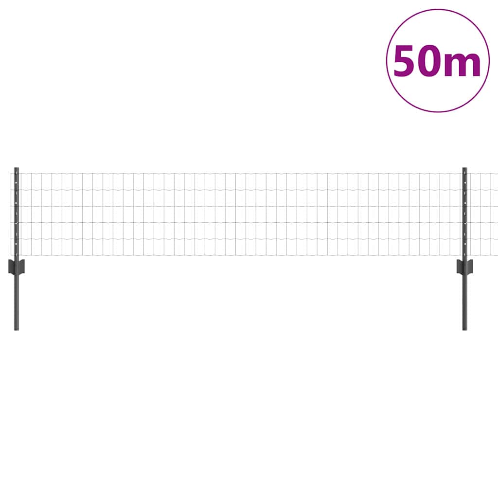 vidaXL Ευρωπαϊκός Φράκτης με 22 Στυλίσκους Γκρι 0,4x50 μ Ατσάλι