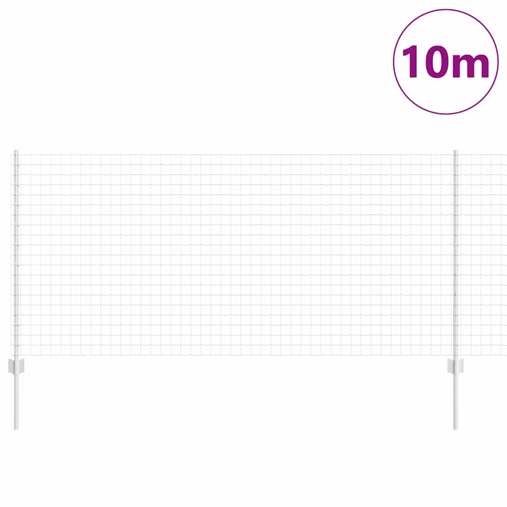 vidaXL Ευρωπαϊκό Φράχτη με 10 Στυλοβάτες Ασημί 1x10 μ Χάλυβας