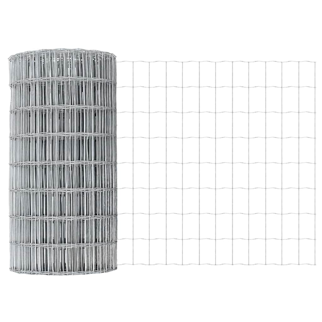 vidaXL Euro Fence με 5 Υποστηρίγματα Ασήμι 0,6x10 μ Ατσάλι