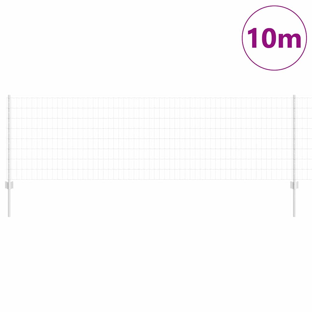 vidaXL Ευρωπαϊκός Φράκτης με 5 Στήλες Ασημί 0,8x10 μ Ατσάλι