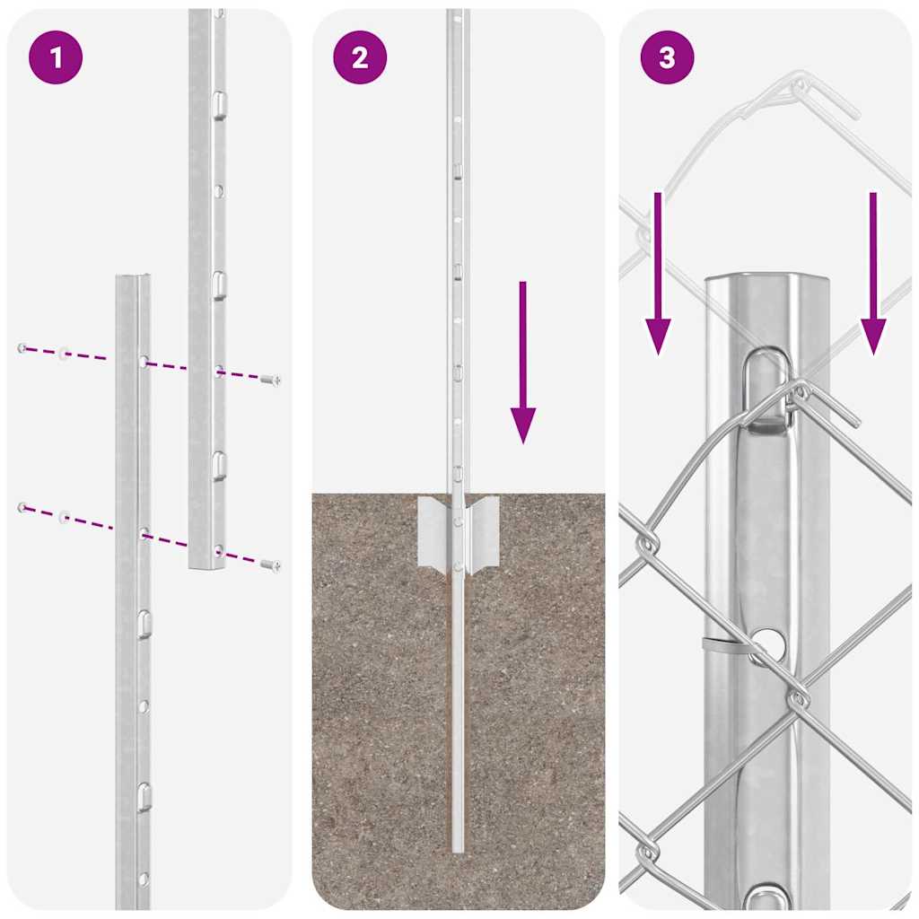vidaXL Φράχτης από Γαλβανισμένο Ατσάλι 1.4x10 m