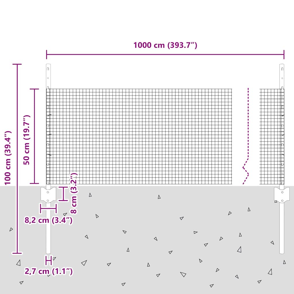 vidaXL Σετ Περίφραξης Κήπου Σετ 2 Γαλβανισμένος χάλυβας Μεγάλο Ανθεκτικό